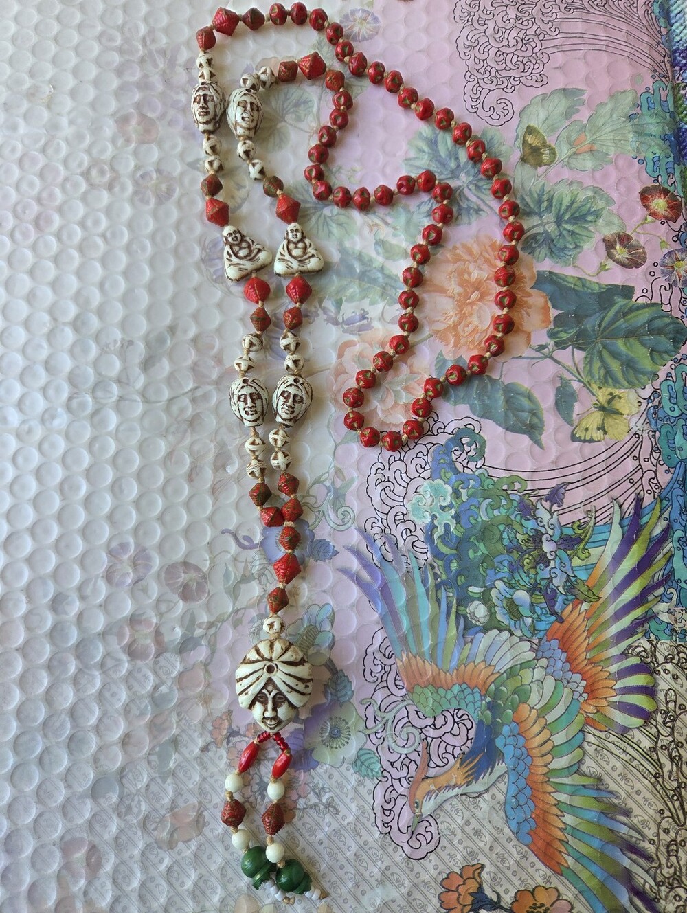 Art Deco Uranium Czech Bead Neiger Bros Egyptian Revival Necklace